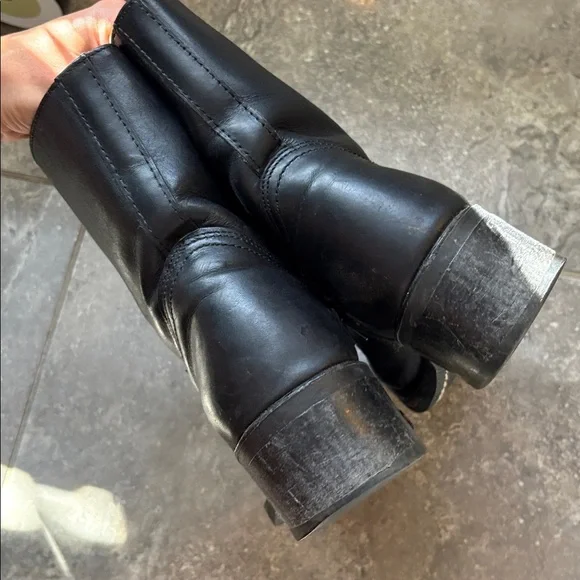 Vintage Frye Campus Black Label Black Leather Mid-Calf  Boots 8 1/2 - Picture 10 of 14